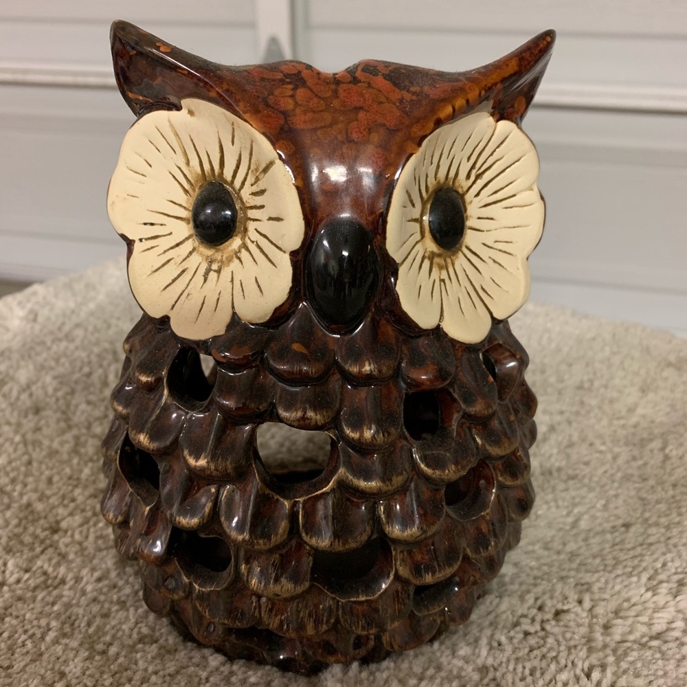 Owl candle holder